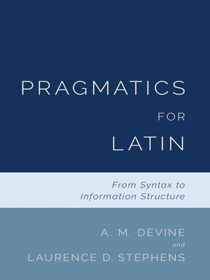 cover image of Pragmatics for Latin